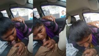 Istri Setia Main Ciuman Sama Kontol Suami Di Dalam Mobil, Sementara Pacar Tamilnya Nonton Dari Belakang.