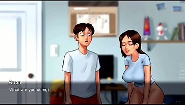 Ibu Tiri Melirik Ke Belakang…lalu Tersenyum Nakal | Cuplikan Wip Baru | Summertime Saga (18+)