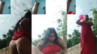 Bhabhi Telanjang Mandi Di Luar Sambil Main Sex Video Call, Basah Kuyup Dan Makin Liar